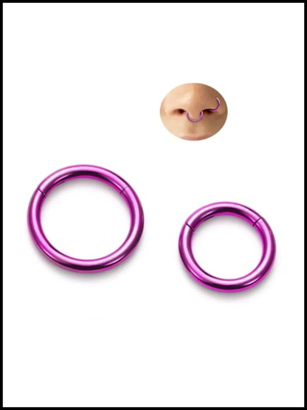 Anodized Titanium Nose Rings Hoops for Women, 14G/16G/18G Septum Cartilage